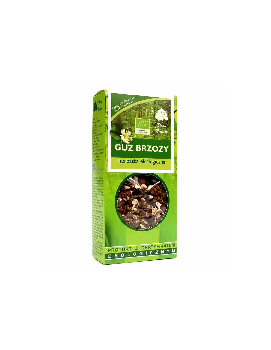 Huba Chaga a huba z brezového prášku Bio, 50 g <tc>Dary Natury</tc>