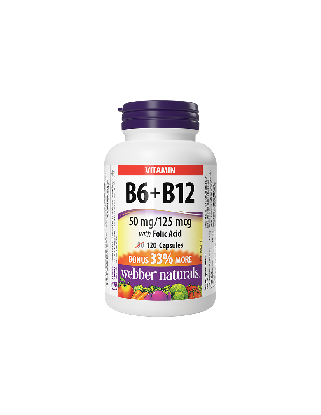 Znižuje hladiny homocysteínu a podporuje srdcový - vitamín B6 + B12 + kyselina listová, 120 kapsúl