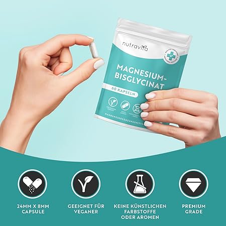 Bisglycinát horečnatý 60 kapsúl 320 mg Vegánsky <tc>Nutravita</tc>