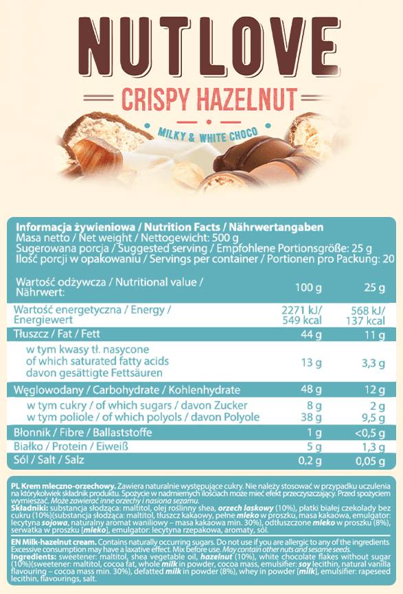 Šírenie proteínov Nutlove Rôzne príchute - 500 gramov