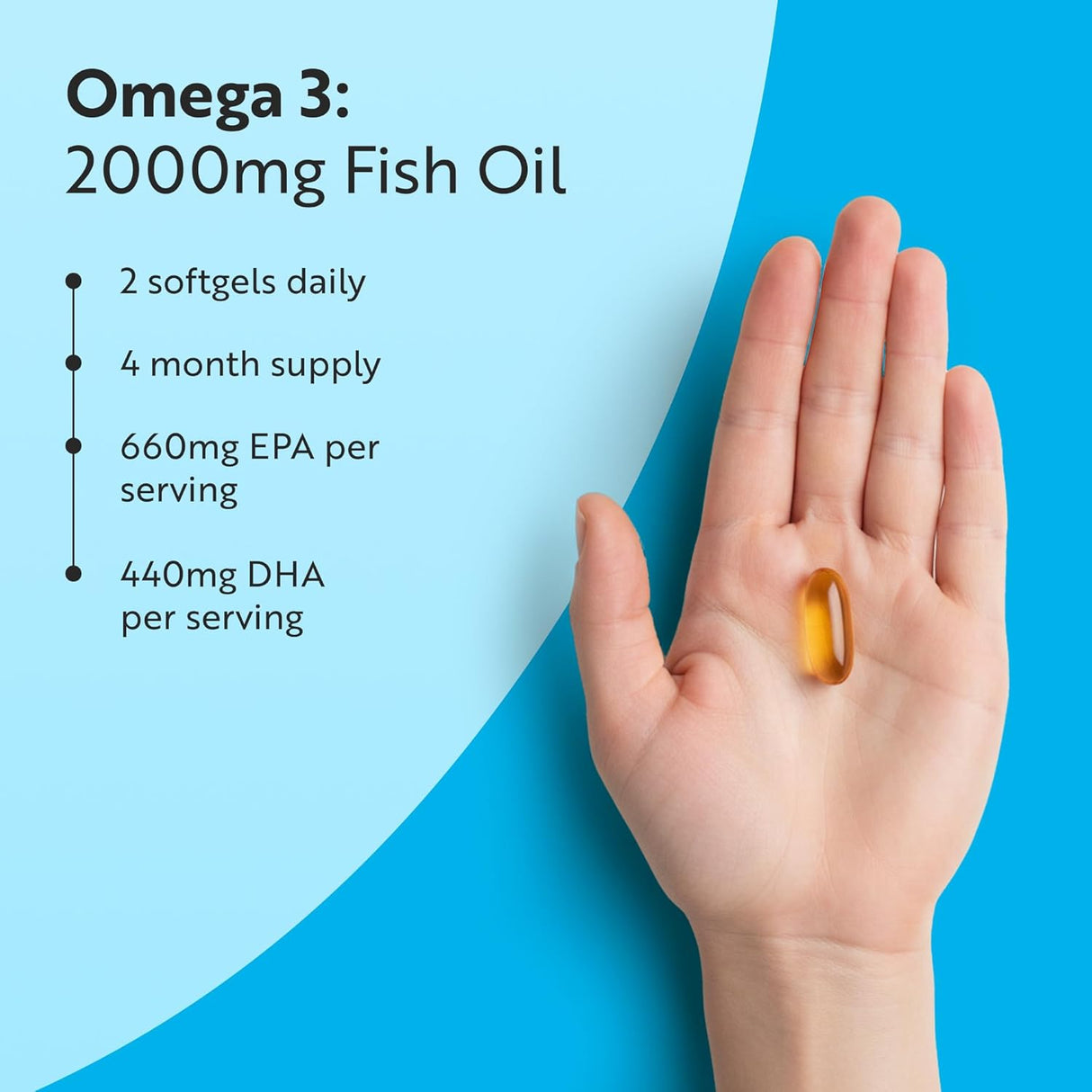 Omega 3 2000 mg /EPA 660 mg, DHA 440 mg/ Čistý rybí olej /240 kapsúl, 120 dávok/ <tc>Nutravita</tc>