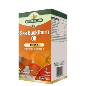 Sea Buckthorn Oil (Omega-3-6-7-9) (Sea Buckthorn Oil) 500mg 60 soft capsules NaturesAid - Nutra Best Europe