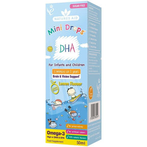 Omega 3 drops for children (Kids Omega-3 Mini Drops) 50ml NaturesAid - Nutra Best Europe