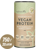 Vegánsky proteín + enzýmy - 750 g (vanilka) <tc>Nutravita</tc>