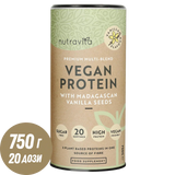 Vegánsky proteín + enzýmy - 750 g (vanilka) <tc>Nutravita</tc>