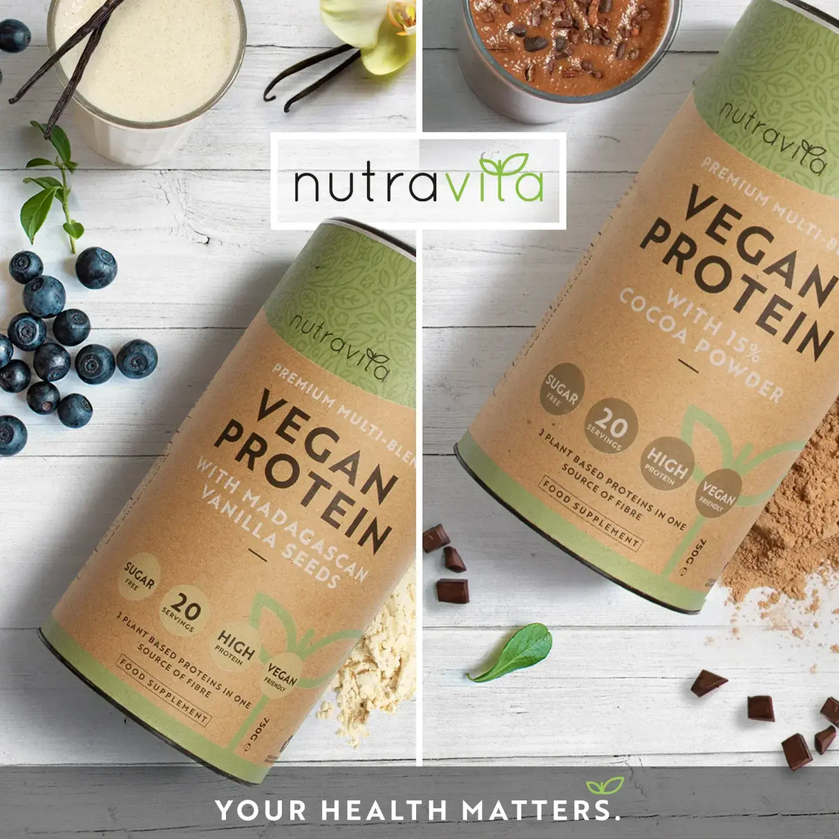 Vegánsky proteín + enzýmy - 750 g (čokoláda) <tc>Nutravita</tc>
