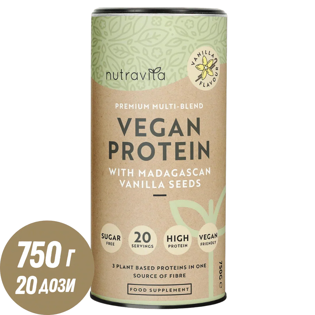 Vegánsky proteín + enzýmy - 750 g (vanilka) <tc>Nutravita</tc>