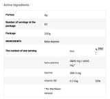 Beta -alanín Endurance Max - 250 gramov