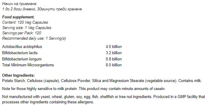 8 miliárd acidophilus a bifidus - 60 kapsúl
