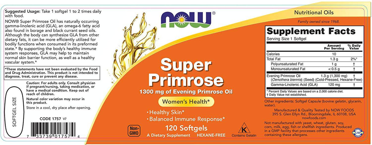 Super Primrose Oil 1300 mg - 120 gélových kapsúl