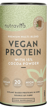 Vegánsky proteín + enzýmy - 750 g (čokoláda) <tc>Nutravita</tc>