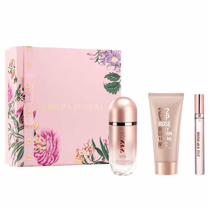 <tc>CAROLINA HERRERA</tc> 212 Vip Rose Eau De Parfume Spray 80ml Set 3 kusy