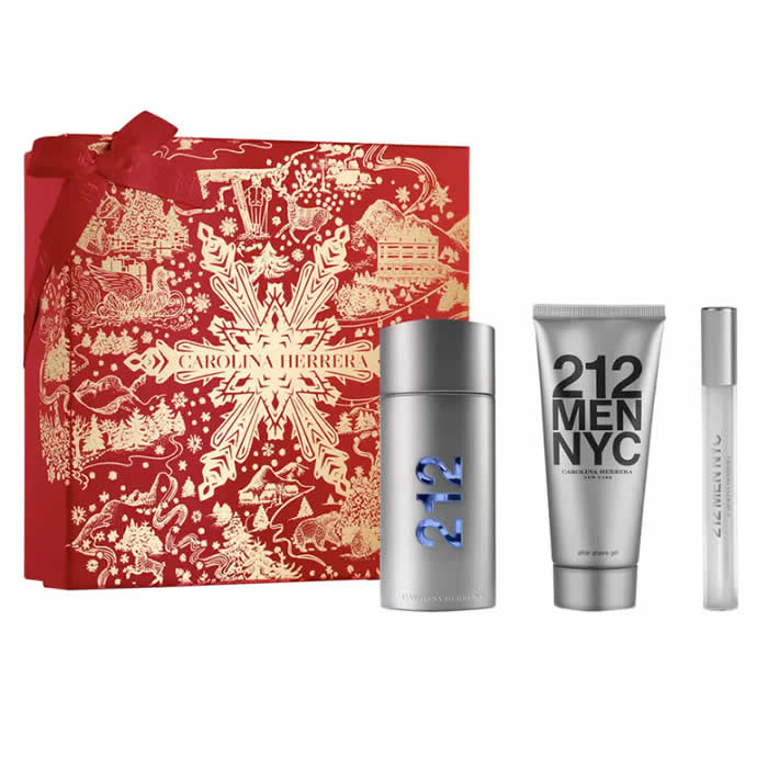 <tc>CAROLINA HERRERA</tc> 212 pánska toaletná voda s rozprašovačom 100 ml sada 3 kusov