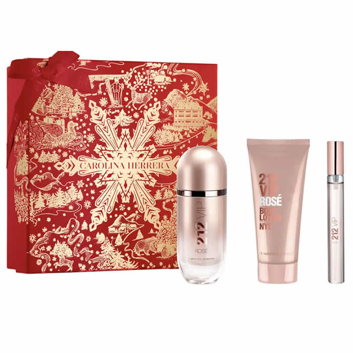<tc>CAROLINA HERRERA</tc> 212 Vip Rose Eau De Parfume Spray 80ml Set 3 kusy