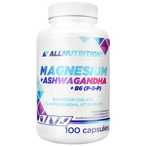 Magnesium Chelate + Ashwagandha + B6 P-5-P - 100 capsules - Nutra Best Europe