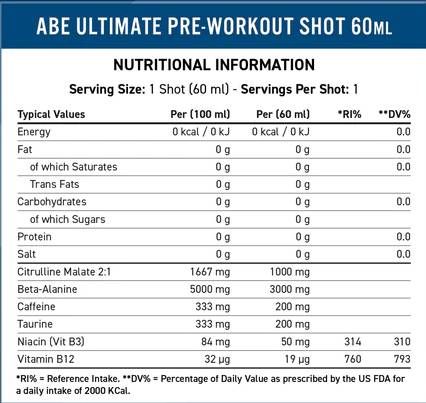 Abe Shot | Všetko čierne všetko pred tréningom - 60 ml