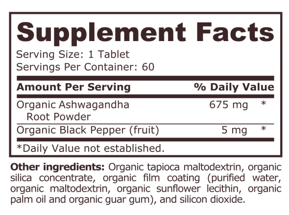 <tc>Pure Nutrition</tc> - ASHWAGANDHA BIO - 60 tabliet