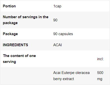 Acai Berry 500 mg - 90 kapsúl