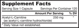 Acetyl L -karnitín 250 mg - 120 kapsúl