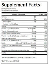 Multivitamínové guma pre dospelých Peach, Orange & Strawberry - 60 žuvacích tabliet