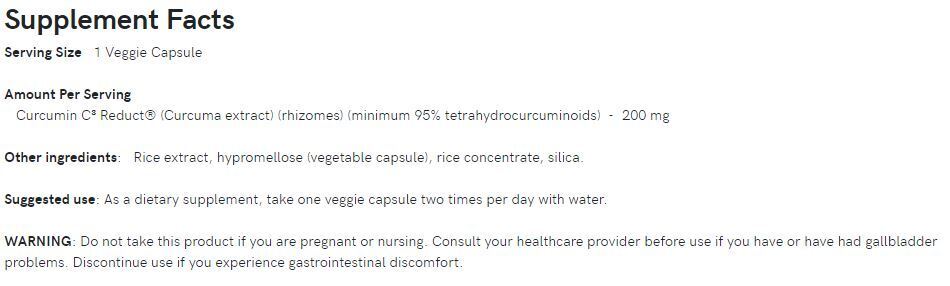 Pokročilé tetrahydro-curcuminoidy 95% 200 mg. / 60 Vcaps - 0
