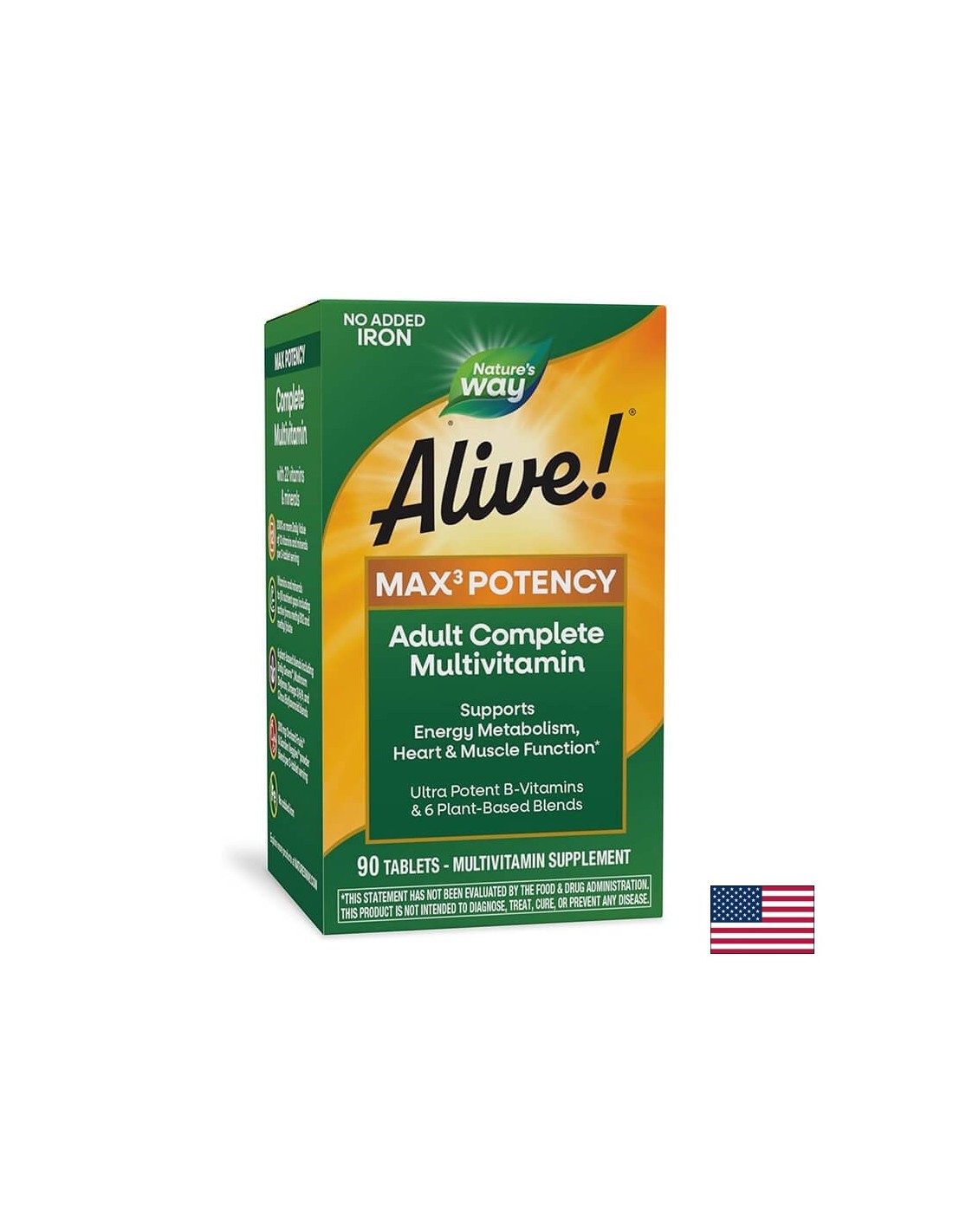 <tc>Alive</tc>!® Multivitamín Max6 Max Potency (bez železa) <tc>Alive</tc>! / Multivitamíny maximálna sila (bez pridaného železa), 90 kapsúl Nature's Way