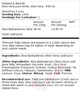 Aloe vera šťava 946 ml