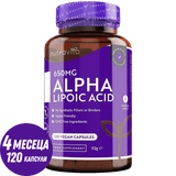 Kyselina alfa-lipoová 650 mg /120 kapsúl, 120 dávok/ <tc>Nutravita</tc>