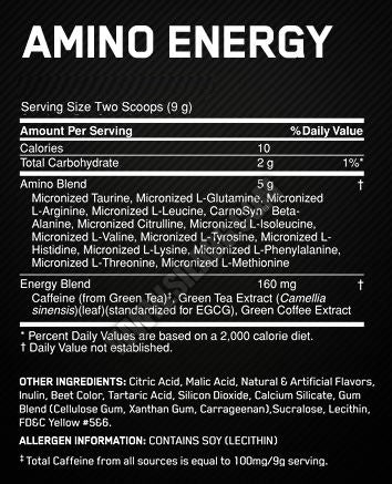 Veľkosť amino -energetickej skúšky - 10 Serv. / 90 gr.