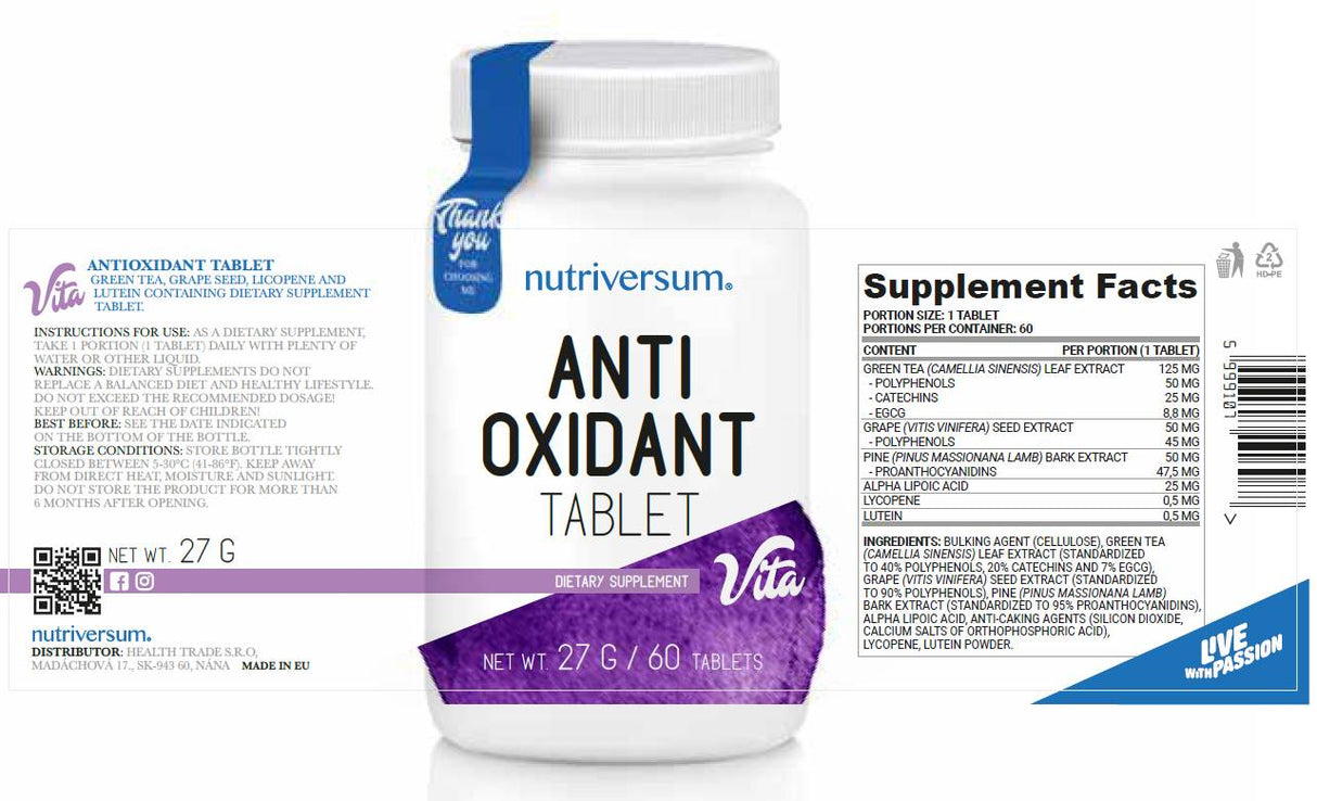 Tablet antioxidantov Tablety antioxidantov 60