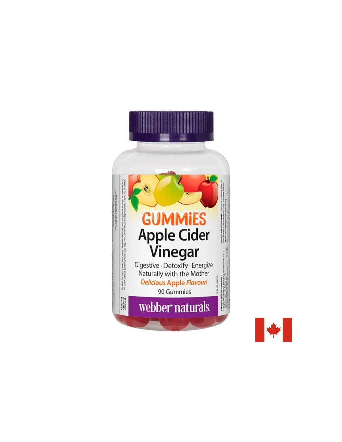 Gummie z jablčného octu - Antioxidačná ochrana a rýchly metabolizmus, 90 <tc>Webber Naturals</tc> Želé tablety
