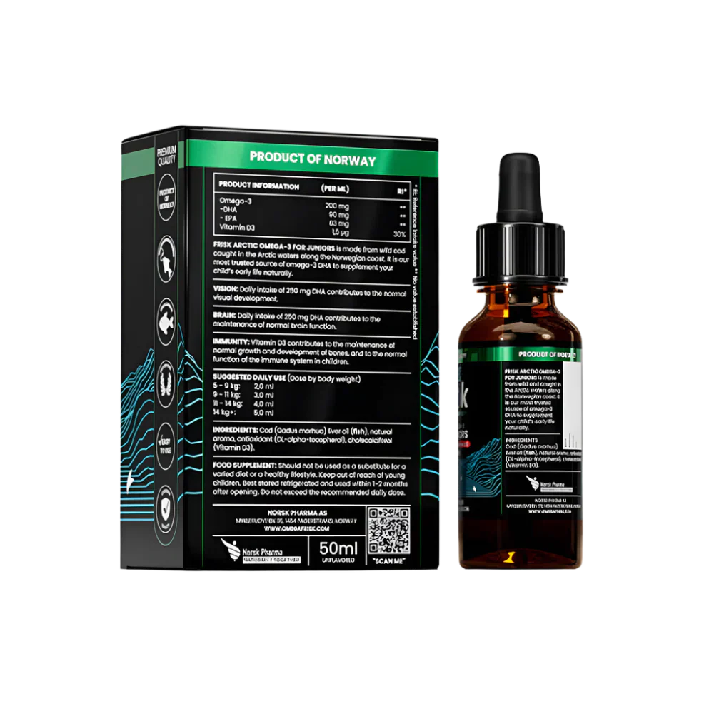 Arktické deti-Omega-3 pre deti-divoké ryby z Nórska / citrónovej príchute-50 ml