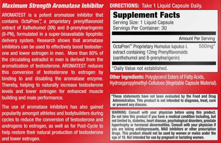 Aromatest - Octapren 500 mg | Inhibítor maximálnej pevnosti aromatázy - 30 gélových kapsúl