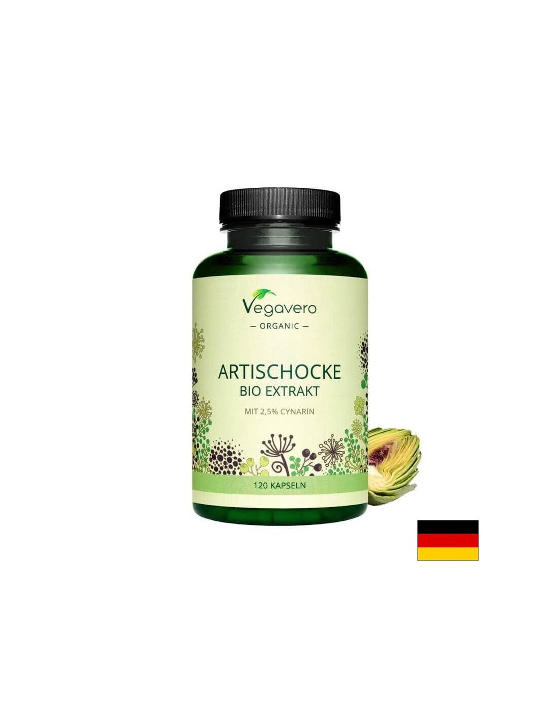Artischocke Bio Extrakt/BIO Artičokový extrakt, 120 kapsúl, 100% vegan <tc>Vegavero</tc>