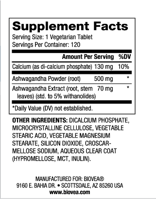 Ashwagandha 572 mg / 120 kariet