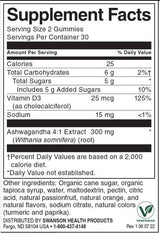 Ashwagandha Gummies s vitamínom D | Passion Fruit Orange 60 Žuvateľný tablety