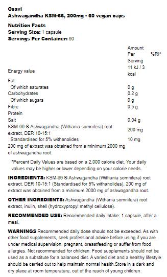 Ashwagandha KSM -66® 200 mg - 60 kapsúl