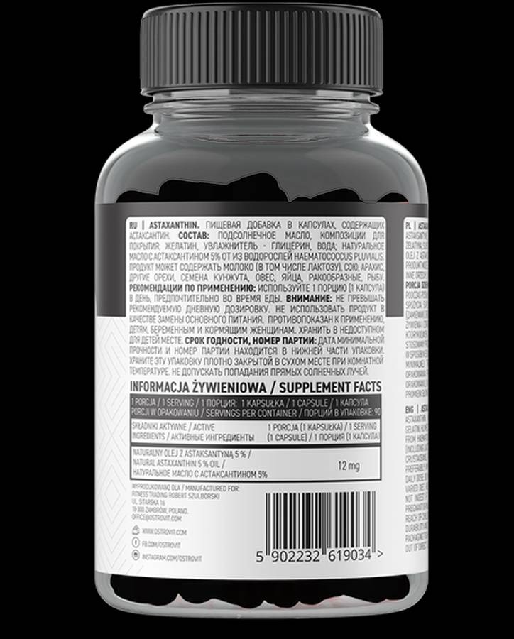 Astaxantín 0,6 mg 90 gélových kapsúl