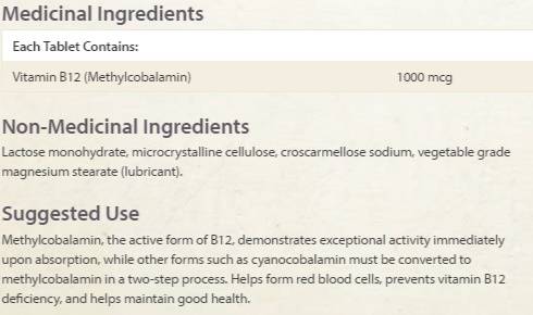 Vitamín B12 metylcobalamín 1000 mcg - 90 sublingválne tablety