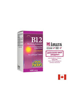 B12 metylkobalamín/vitamín B12 (metylkobalamín) 1000 µg, 90 sublingválnych tabliet <tc>Natural Factors</tc>