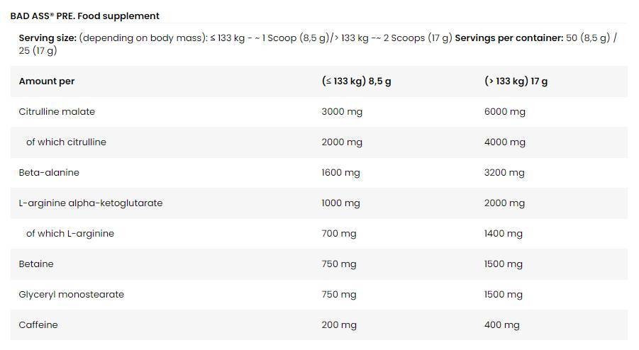 <tc>BAD ASS</tc> /Pred tréningom/Vzorka Extreme predtréningového prípravku - 18 gramov