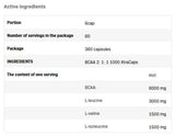 BCAA 2: 1: 1 1 000 XTRACAPS - 180 kapsúl