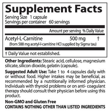 Najlepšie acetyl-L-karnitín 500 mg-60 kapsúl