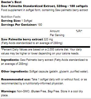 Najlepšie píly palmetto 320 mg - 180 gélových kapsúl