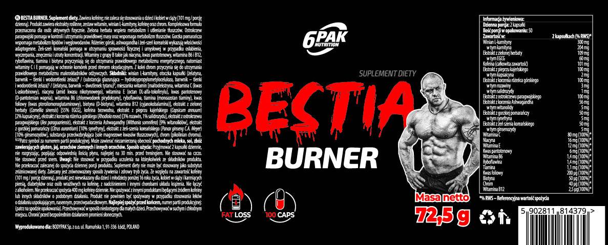 Bestia Burner - 100 kapsúl