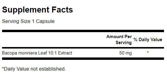 Bacopa Monniera 10: 1 extrakt 50 mg - 90 kapsúl