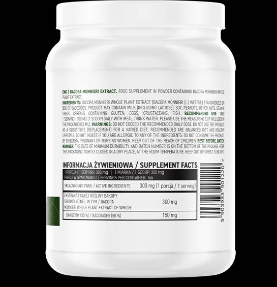 Bacopa monnieri extrakt prášku 50 gramov