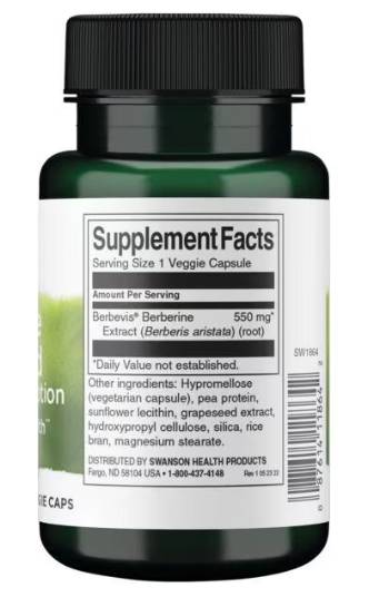 Berberine Advanced Extrakt Berbevvis® 550 mg 30 kapsúl