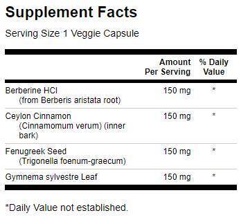 Berberine Complex s škoricou, gymnema a Fenugreek 600 mg - 90 kapsúl