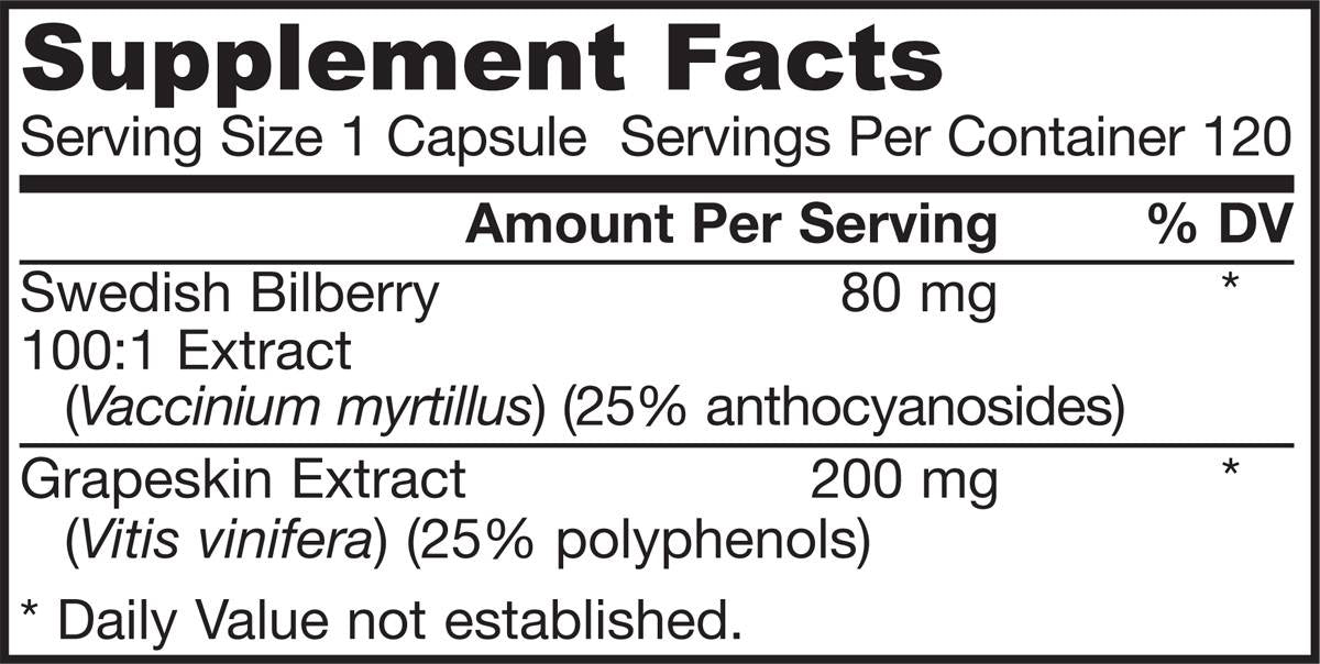 Bilberry + Grapeskin Polyfenols 280 mg - 120 kapsúl